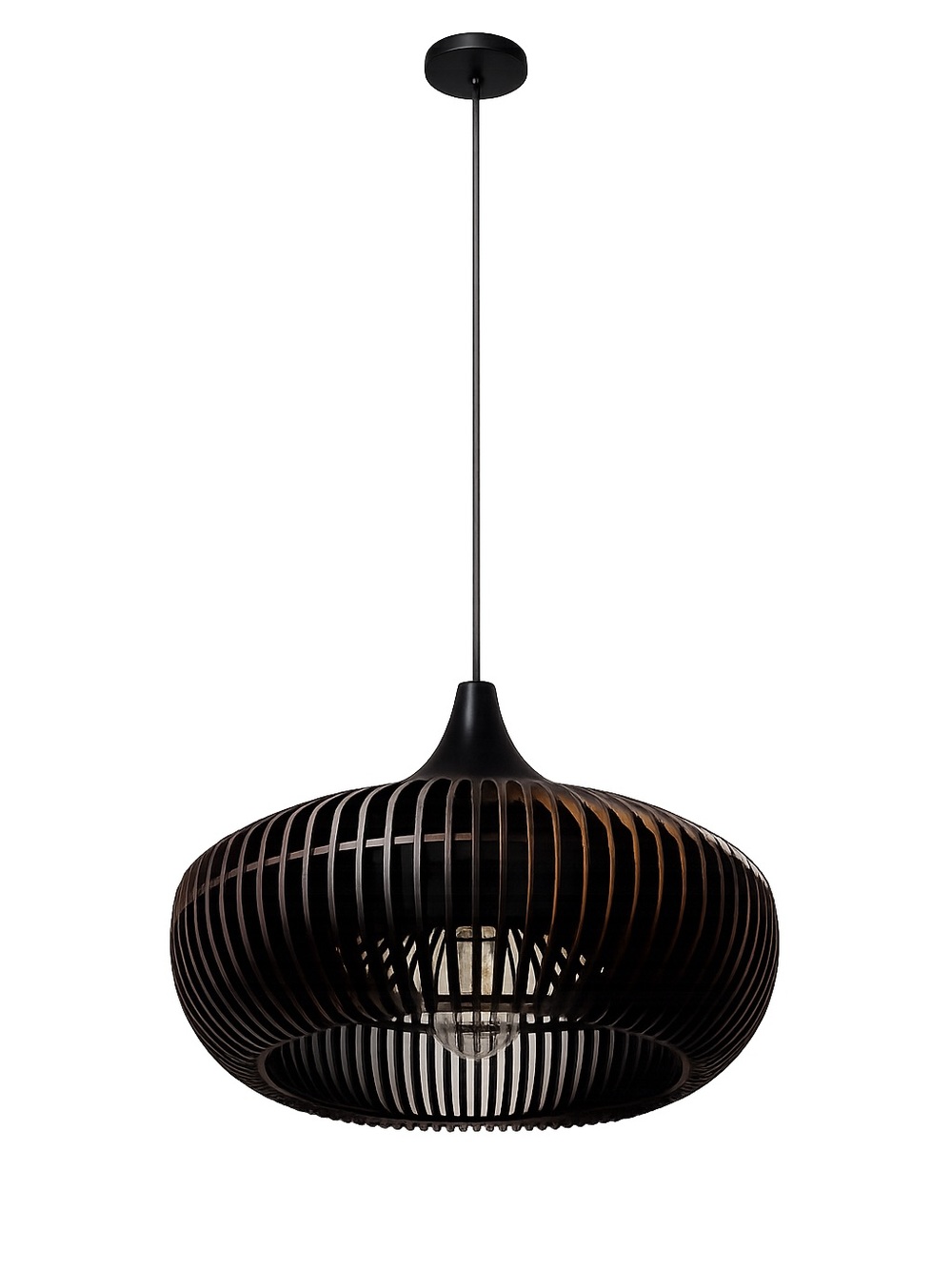 Farmhouse Round Wood Pendant Light